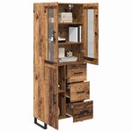 vidaXL Haut Armoire 2 Pièces Bois Ancien Bois Aggloméré et Verre
