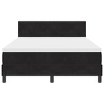 Lit Box Spring vidaXL avec Matelas Noir 140x200 cm Velours