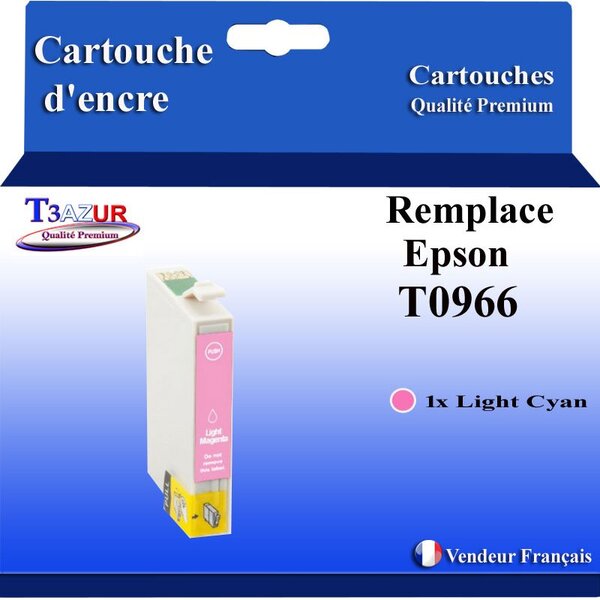 Cartouche Compatible pour Epson Stylus photo R2880 remplace Epson T0966  Light Magenta - T3AZUR
