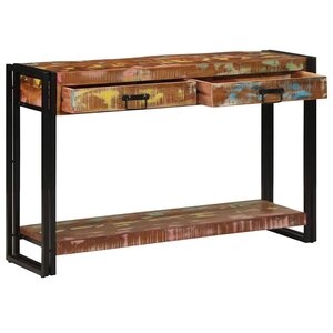 vidaXL Table console Multicolore 120 x 33 x 75 cm Bois Recyclé Solide