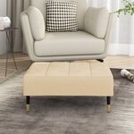 vidaXL Repose-pied Crème 78x56x32 cm Velours