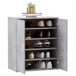 vidaXL Armoire à chaussures Gris béton 60x35x70 cm Bois d’ingénierie