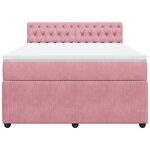 vidaXL Sommier à lattes de lit avec matelas Rose 140x200 cm Velours
