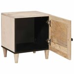 vidaXL Table de chevet Beige 40 x 33 x 46 cm bois de manguier massif