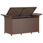 vidaXL Banc de jardin avec coussin marron 116x46x57 cm résine tressée