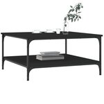 vidaXL Table basse noir 80x80x40 cm bois d'ingénierie