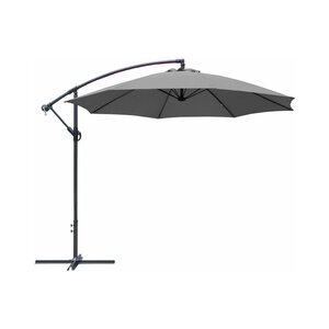 Parasol rond déporté inclinable avec pied en croix