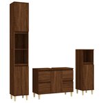 vidaXL Ensemble de meubles de salle de bain 3 Pièces Chêne marron