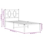 vidaXL Cadre de lit métal sans matelas avec tête de lit blanc 80x200cm