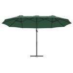 vidaXL Parasol cantilever de jardin Vert 372 x 198 x 243 cm