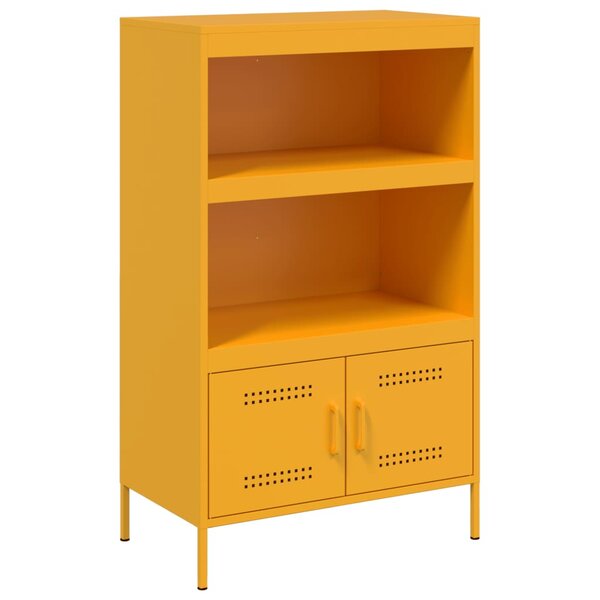 vidaXL Buffet haut jaune moutarde 68x39x113 cm acier