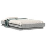 vidaXL Cadre de lit et lumières LED sans matelas gris béton 90x200 cm