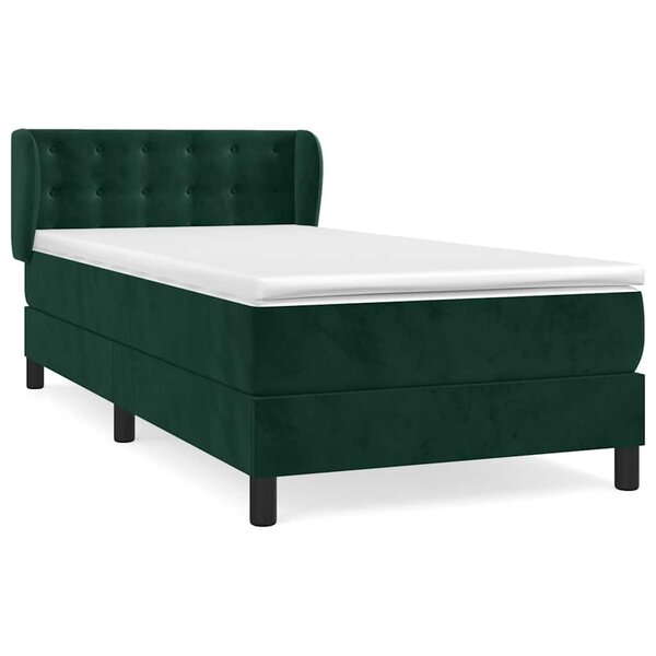 vidaXL Sommier à lattes de lit avec matelas Vert foncé 90x200 cm