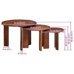 vidaXL Tables basses gigognes 3 Pièces Marron miel Bois de mangue massif
