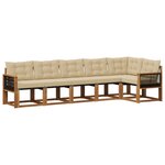 vidaXL Ensemble de canapés d'extérieur 6 Pièces Naturel et Beige