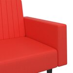 vidaXL Canapé-lit à 2 places avec repose-pied Rouge Similicuir