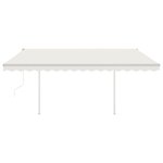 vidaXL Auvent automatique rétractable avec poteaux 4 5x3 5 m Crème