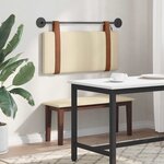 vidaXL Tête de lit suspendue Avec lumière LED Crème PU antique