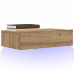 vidaXL Meuble TV avec éclairages LED chêne artisanal 60x35x15 5 cm