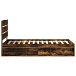 vidaXL Cadre de lit Chêne fumé 90 x 190 cm Bois de pin massif