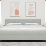 vidaXL Tête de lit Gris clair 180 cm Velours