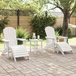 vidaXL Ensemble de jardin 3 pièces en blanc en HDPE
