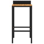 vidaXL Tabourets de bar lot de 2 noir résine tressée et bois d'acacia
