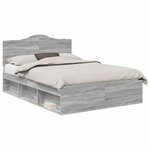 vidaXL Cadre de lit Gris Sonoma 140 x 200 cm Pin massif