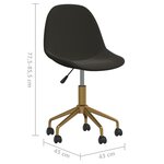 vidaXL Chaises pivotantes à manger lot de 2 Gris foncé Velours
