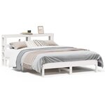 vidaXL Cadre de lit sans matelas blanc 150x200 cm bois de pin massif