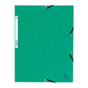 Chemise À Élastiques 3 Rabats Carte Lustrée 355g/m2 - Vert - X 50 - Exacompta