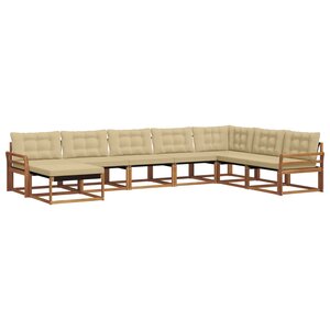 vidaXL Ensemble de canapés d'extérieur 8 Pièces Naturel et Beige