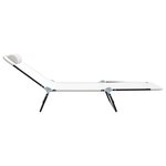 vidaXL Chaise longue pliante avec appui-tête Crème Textilène