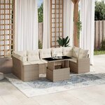 vidaXL Salon de jardin avec coussins 8 Pièces beige résine tressée