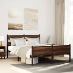 vidaXL Cadre de lit en métal sans matelas chêne marron 160x200 cm