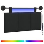 vidaXL Tête de lit suspendue Avec lumière LED Noir Tissu