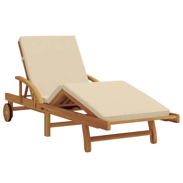 vidaXL Transat Bois d'Acacia Massif Beige