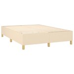 vidaXL Sommier à lattes de lit et matelas et LED Crème 140x190cm Tissu