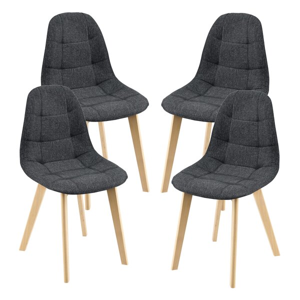 Lot de 4 chaises de salle à manger 86 x 53 x 47 cm noir 03_0006772