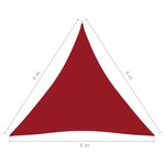vidaXL Voile de parasol Tissu Oxford triangulaire 4x4x4 m Rouge