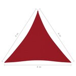 vidaXL Voile de parasol Tissu Oxford triangulaire 4x4x4 m Rouge