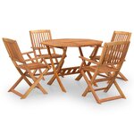vidaXL Ensemble à manger de jardin 5 Pièces Bois d'acacia solide