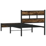 vidaXL Cadre de lit sans matelas avec tête de lit chêne fumé 100x200cm