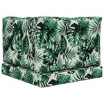vidaXL Coussin de canapé d'extérieur 3 Pièces Motif feuille Polyester