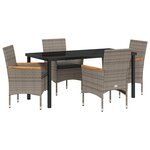 vidaXL Ensemble de salle à manger pour jardin 5 Pièces Gris polyrotin