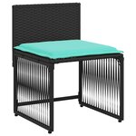 vidaXL Ensemble à manger de jardin 7 Pièces coussins noir résine tressée