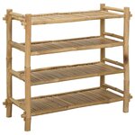 vidaXL Rack à chaussures avec étagère Naturel 4 niveaux Bambou