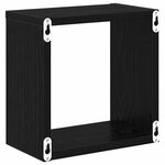 vidaXL Étagères murales avec étagère 2 Pièces Chêne noir 26 x 15 x 26 cm