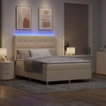 vidaXL Lit à ressorts avec matelas Crème 140 x 200 cm tissu