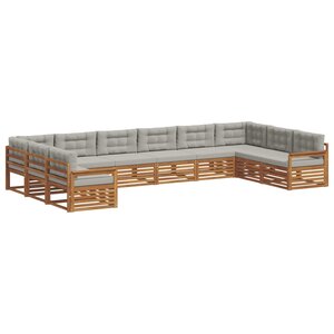 vidaXL Ensembles de canapés avec coussin 8 Pièces Gris Naturel et Clair